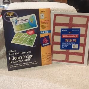 Avery White and Blue Clean Edge Business Cards Pack